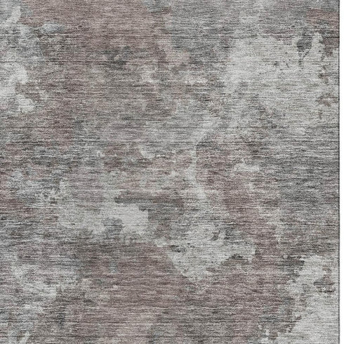 5' X 8' Brown And Gray Abstract Washable Area Rug With UV Protection