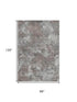 8' X 10' Brown And Gray Abstract Washable Area Rug With UV Protection