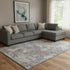 8' X 10' Brown And Gray Abstract Washable Area Rug With UV Protection