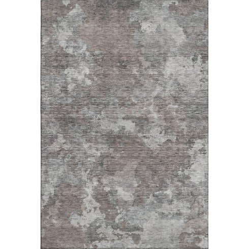 8' X 10' Brown And Gray Abstract Washable Area Rug With UV Protection