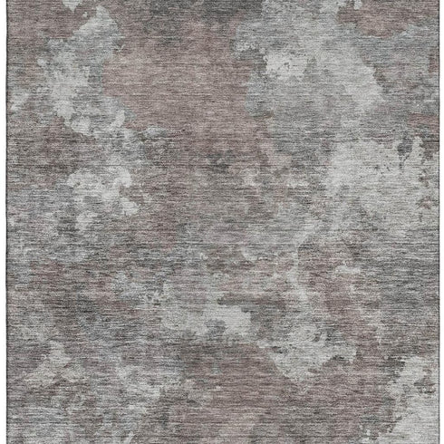 8' X 10' Brown And Gray Abstract Washable Area Rug With UV Protection
