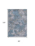 8' X 10' Denim Blue And Gray Abstract Washable Area Rug With UV Protection
