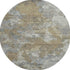 8' Gold And Gray Abstract Washable Round Rug With UV Protection