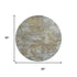 8' Gold And Gray Abstract Washable Round Rug With UV Protection