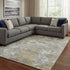 8' X 10' Gold And Gray Abstract Washable Area Rug With UV Protection