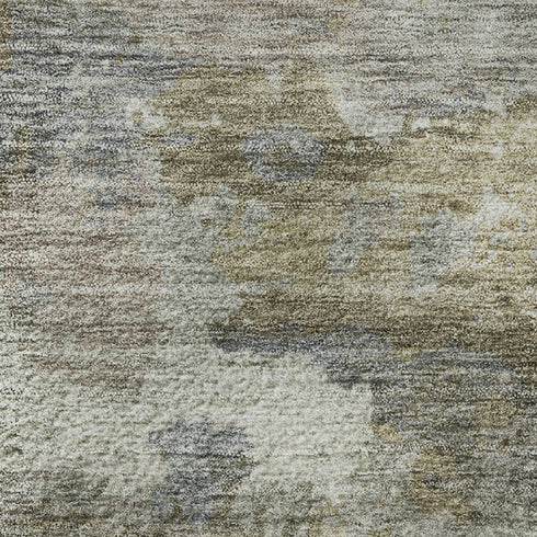 8' X 10' Gold And Gray Abstract Washable Area Rug With UV Protection