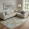 9' X 12' Gold And Gray Abstract Washable Area Rug With UV Protection