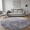 8' Purple And Gray Abstract Washable Round Rug With UV Protection
