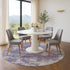 8' Purple And Gray Abstract Washable Round Rug With UV Protection