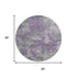 8' Purple And Gray Abstract Washable Round Rug With UV Protection