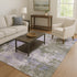 8' X 10' Lavender And Taupe Abstract Washable Area Rug With UV Protection