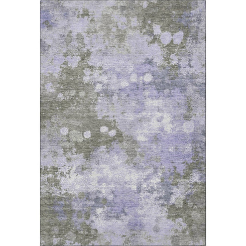 8' X 10' Lavender And Taupe Abstract Washable Area Rug With UV Protection