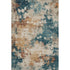 5' X 8' Beige Copper And Blue Abstract Washable Area Rug With UV Protection