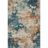 5' X 8' Beige Copper And Blue Abstract Washable Area Rug With UV Protection