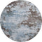 8' Sky Blue And Brown Abstract Washable Round Rug With UV Protection
