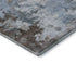 8' Sky Blue And Brown Abstract Washable Round Rug With UV Protection
