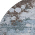 8' Sky Blue And Brown Abstract Washable Round Rug With UV Protection