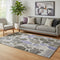 5' X 8' Chocolate Ivory And Lavender Geometric Washable Area Rug With UV Protection
