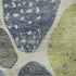 8' Denim Blue Lime Green And Ivory Geometric Washable Round Rug With UV Protection