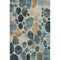 8' X 10' Teal Beige And Ivory Geometric Washable Area Rug With UV Protection