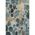 8' X 10' Teal Beige And Ivory Geometric Washable Area Rug With UV Protection