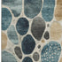 8' X 10' Teal Beige And Ivory Geometric Washable Area Rug With UV Protection