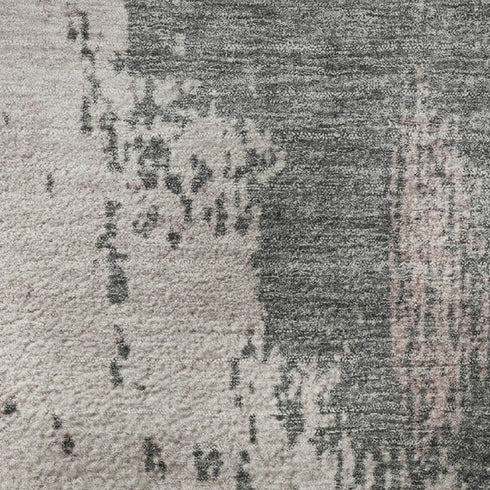 5' X 8' Blush Beige And Sage Abstract Washable Area Rug With UV Protection