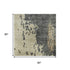 5' X 8' Rust Beige And Blue Abstract Washable Area Rug With UV Protection