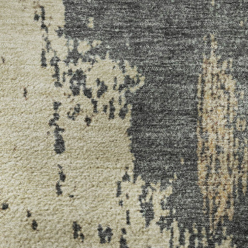 5' X 8' Rust Beige And Blue Abstract Washable Area Rug With UV Protection