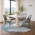 8' Teal And Taupe Abstract Washable Round Rug With UV Protection