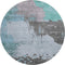 8' Teal And Taupe Abstract Washable Round Rug With UV Protection