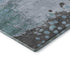 8' Teal And Taupe Abstract Washable Round Rug With UV Protection