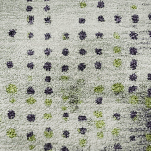 8' X 10' Artichoke Green And Eggplant Geometric Washable Area Rug With UV Protection