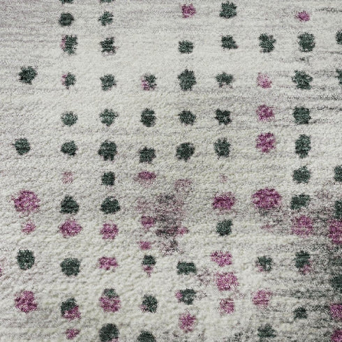 5' X 8' Blush And Emerald Geometric Washable Area Rug With UV Protection