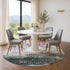 8' Blush And Emerald Geometric Washable Round Rug With UV Protection