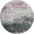 8' Blush And Emerald Geometric Washable Round Rug With UV Protection