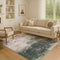 9' X 12' Blush And Emerald Geometric Washable Area Rug With UV Protection