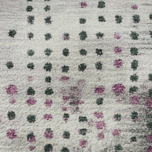 9' X 12' Blush And Emerald Geometric Washable Area Rug With UV Protection