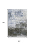 5' X 8' Denim Blue And Chocolate Geometric Washable Area Rug With UV Protection