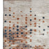9' X 12' Linen And Blue Geometric Washable Area Rug With UV Protection