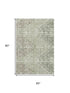 5' X 8' Fern Green And Taupe Geometric Washable Area Rug With UV Protection