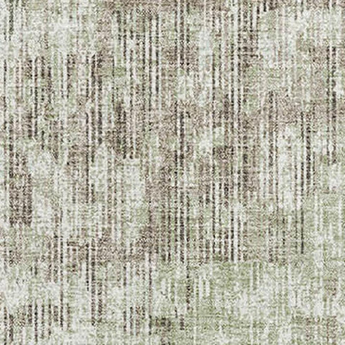 5' X 8' Fern Green And Taupe Geometric Washable Area Rug With UV Protection