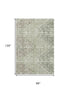 8' X 10' Fern Green And Taupe Geometric Washable Area Rug With UV Protection