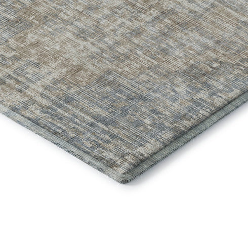 8' X 10' Beige And Gray Geometric Washable Area Rug With UV Protection