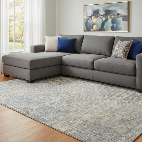 8' X 10' Beige And Gray Geometric Washable Area Rug With UV Protection