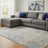 8' X 10' Beige And Gray Geometric Washable Area Rug With UV Protection