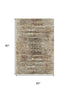 5' X 8' Beige Charcoal And Copper Moroccan Washable Area Rug With UV Protection