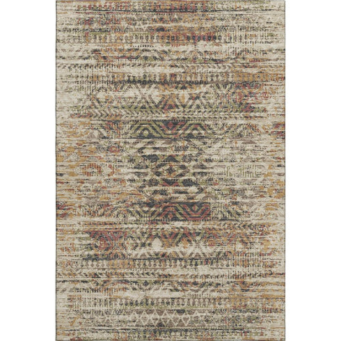 5' X 8' Beige Charcoal And Copper Moroccan Washable Area Rug With UV Protection