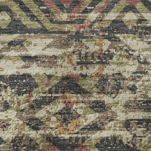 5' X 8' Beige Charcoal And Copper Moroccan Washable Area Rug With UV Protection