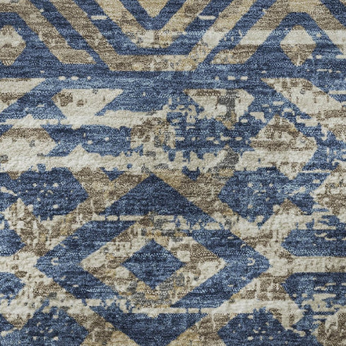 5' X 8' Blue Gray And Beige Moroccan Washable Area Rug With UV Protection